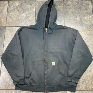 Men’s VTG Carhartt Full Zip Heavyweight Hooded Sweatshirt Size 2XL